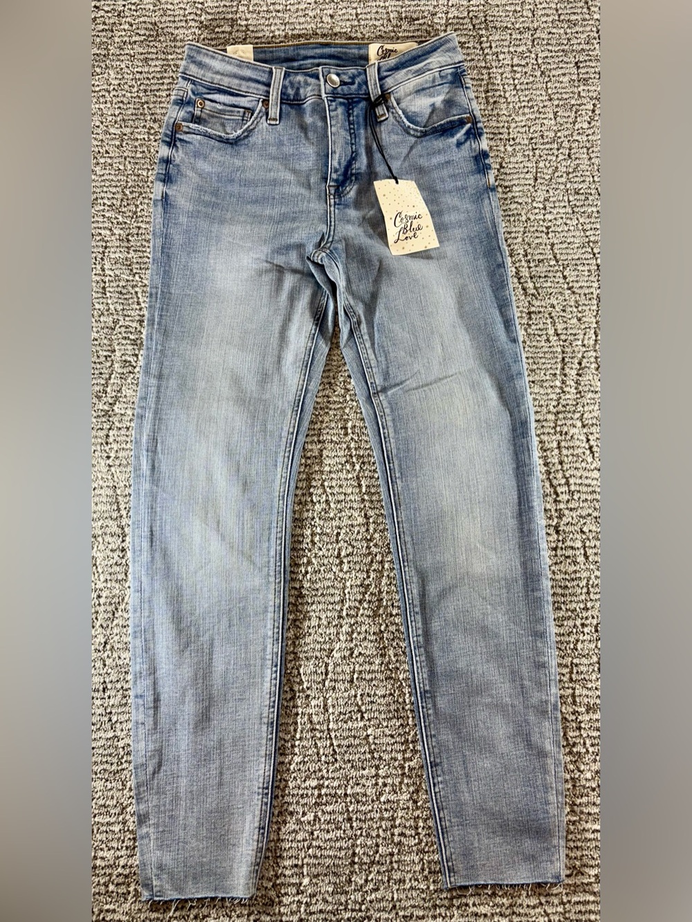 NWT Cosmic Blue Love by Pistola Size 27 No Pressure Wash Straight Leg Jeans